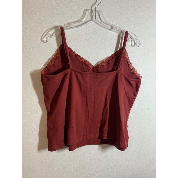 Venezia Lace Trimmed Camisole Crop Tank Top Womens Size 18/20 Rust Orange AC8 - Picture 3 of 4